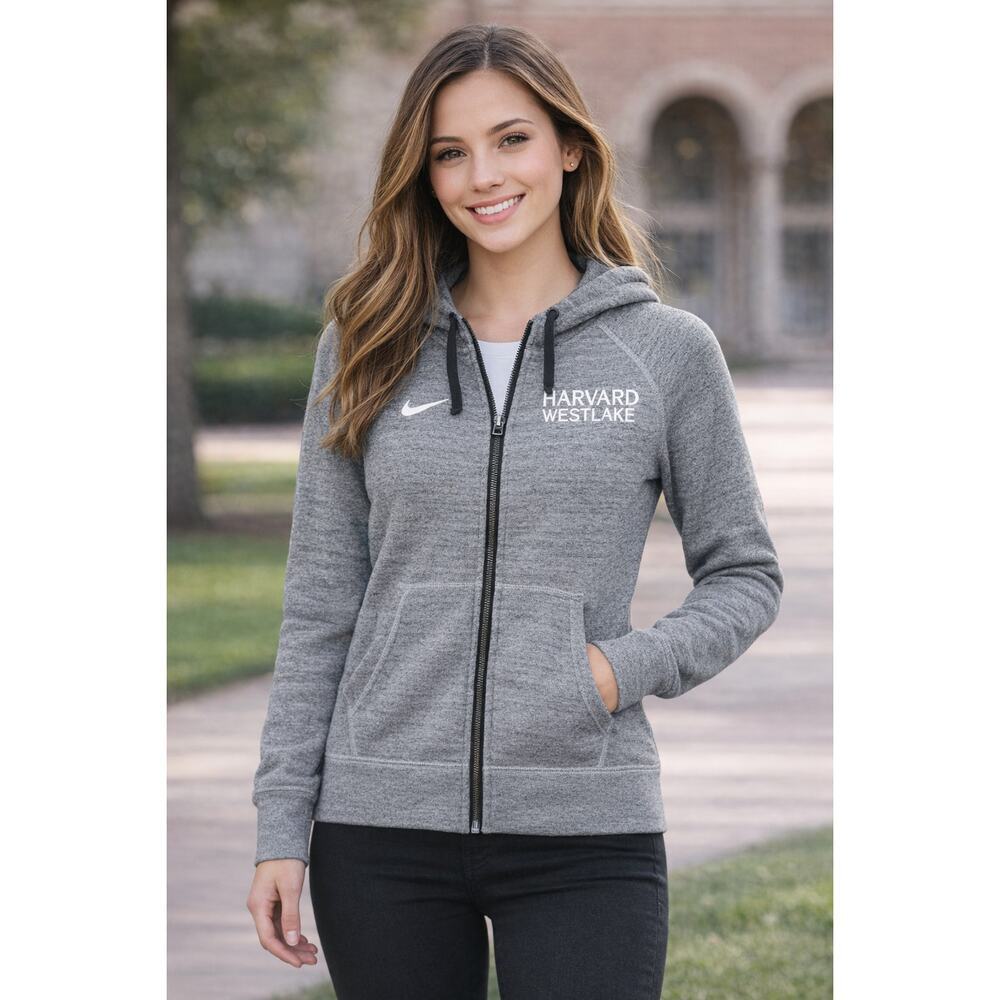 Nike Harvard Westlake Full Zip Hoodie Gray Women XS Athletic Sweatshirt